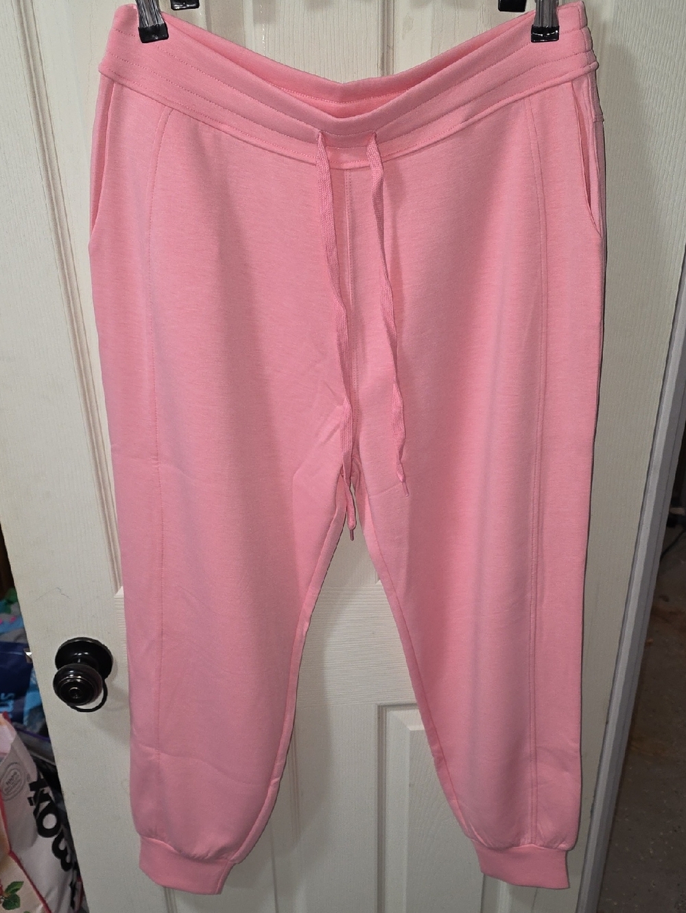 Zenana 2-piece Set Soft Pink Drawstring Jogger Sweatpants Size XL